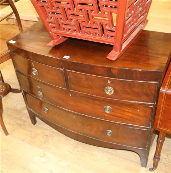 A mahogany bowfront chest of drawers, W.100cm